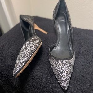 WHBM Glitter Pointed Toe Heels, Size 9.5